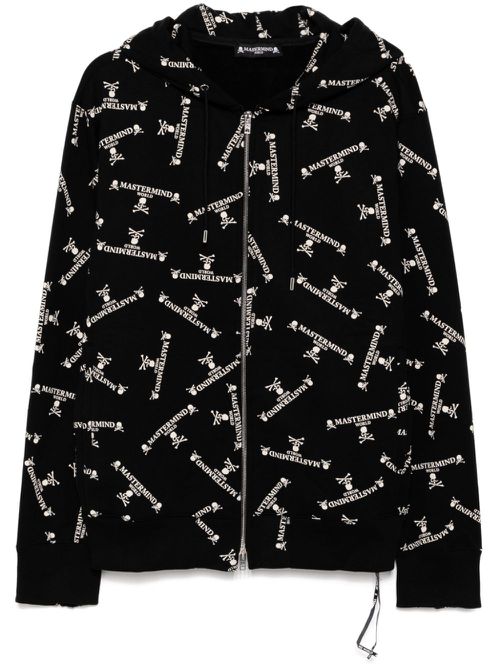 Monogram zip hoodie - Black