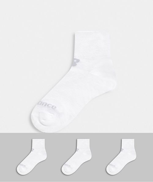 3 pack ankle socks in white