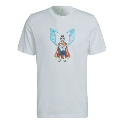 Men's MESSI 3K G T Series Soccer/Football Sports Round Neck Short Sleeve White