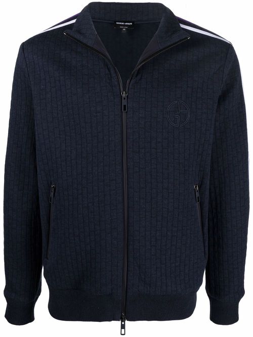 Side stripe detail sweater - Blue