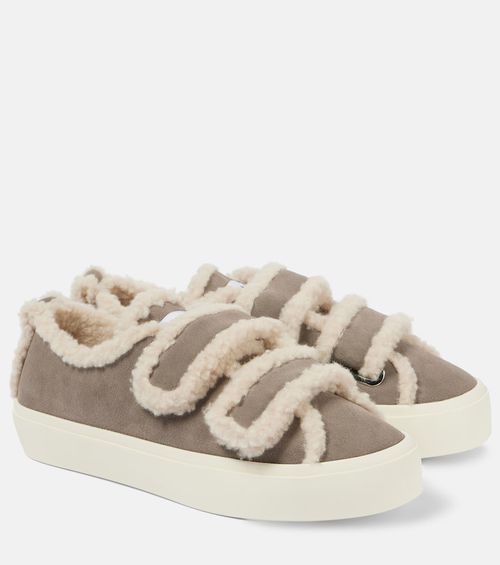 Inuikii Shearling-trimmed suede sneakers