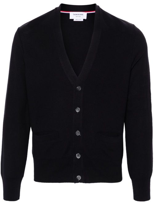 4-Bar silk cardigan - Blue