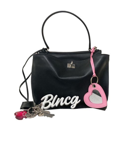 Women's Rodeo Small Handbag Used Effect With One Charm in Black