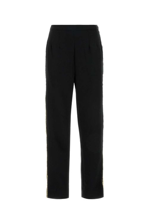 Weedy Crochet Trousers — Black