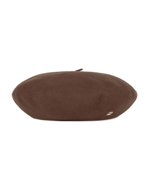 VA Square Studded Wool Beret Brown 