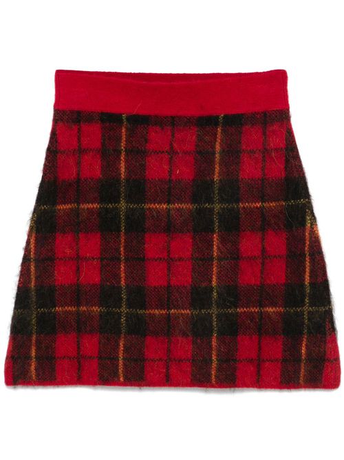 Plaid-pattern mini skirt - Red