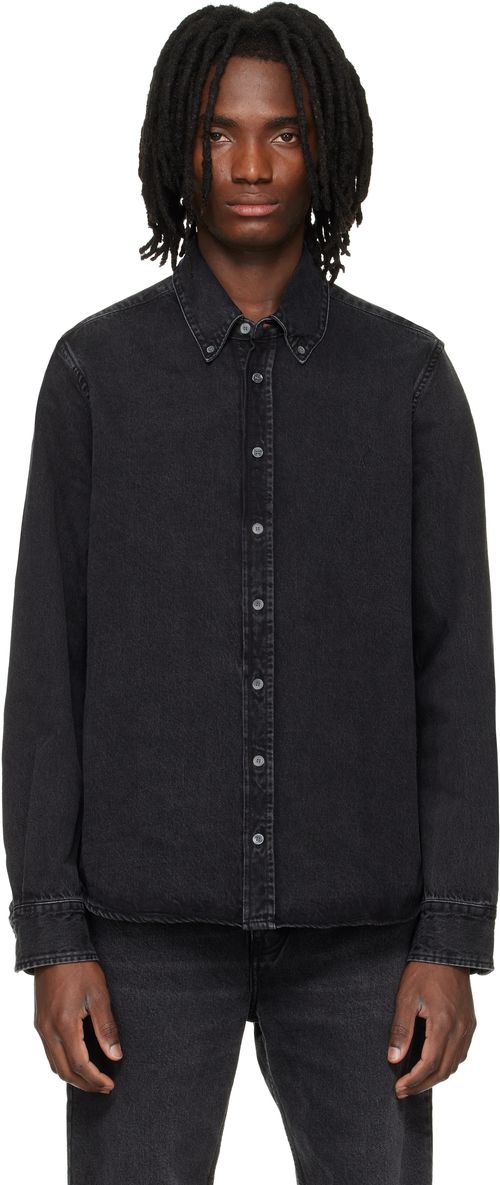 Black Cotton Ami De Coeur Denim Shirt