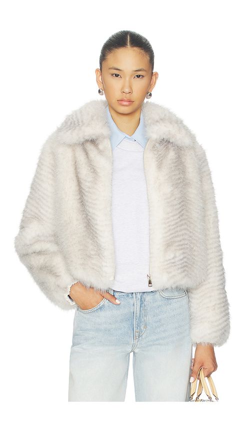 Adrienne Landau Katrina Jacket in Ivory. L. Also in