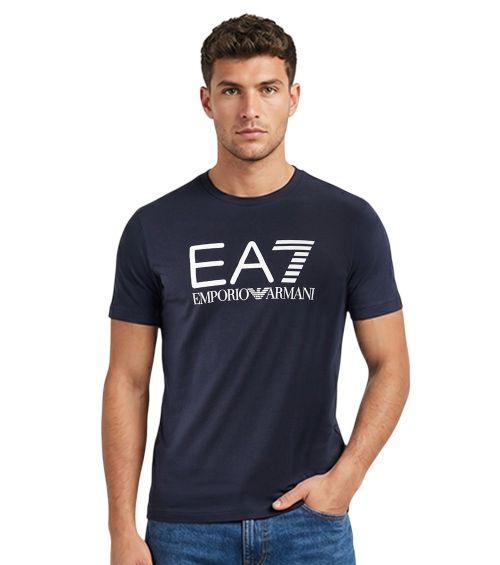 Dark Blue Graphic Crew Neck T-Shirt