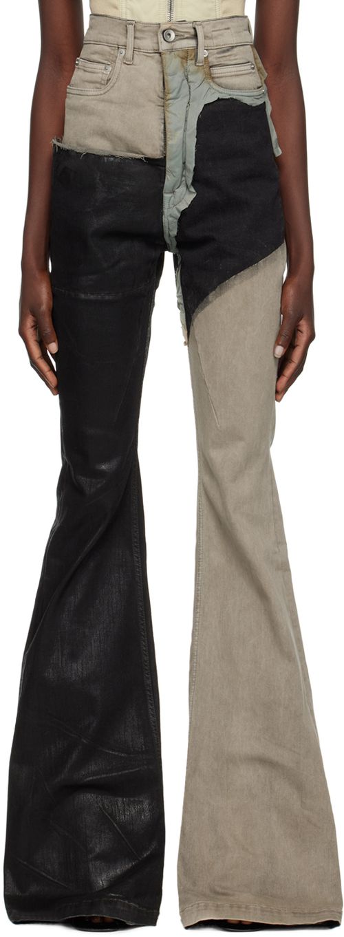 Black & Taupe Strobe Jeans