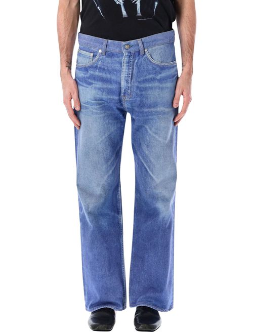 Third Cut Straight-leg Jeans In Digital Blue Aurora Print