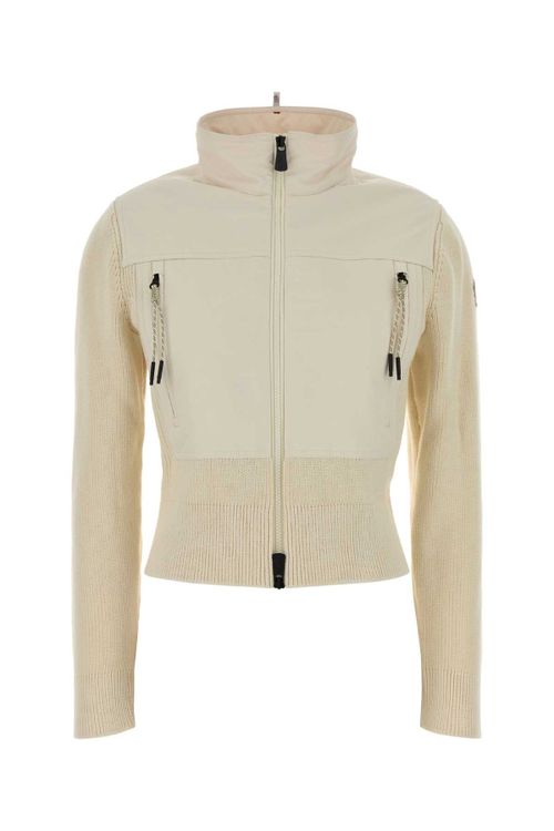 Cotton-Blend Hybrid Jacket — Beige