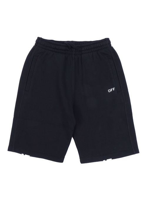 DIAG PAINT SWEATSHORT Black Cotton Bermuda Short