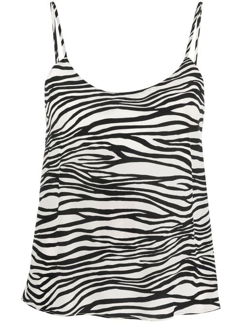 Zebra-print vest top - White