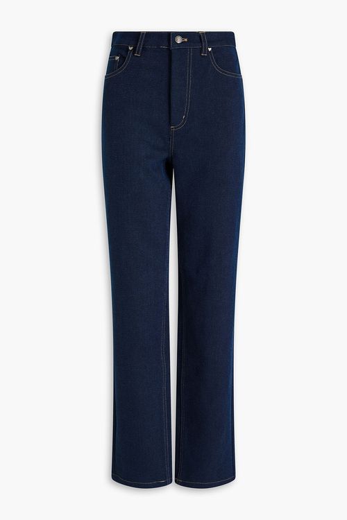 High-rise straight-leg jeans