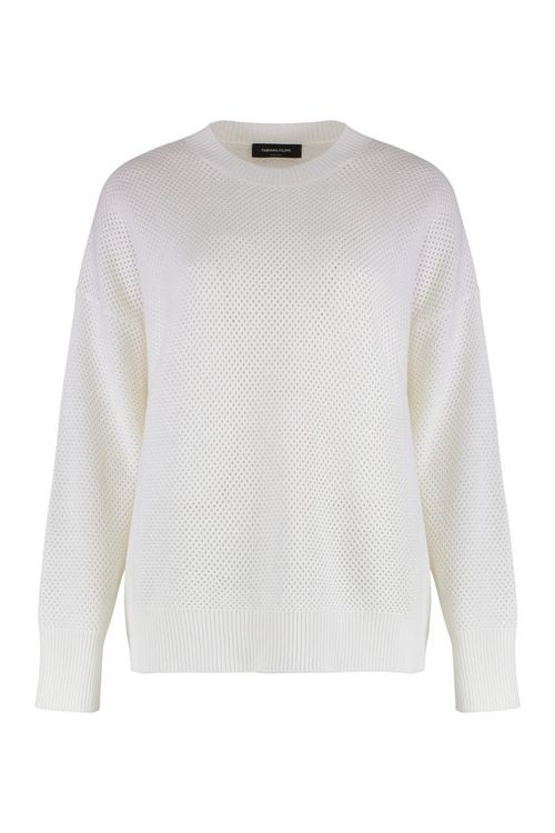 Wool-Cotton Blend Crew-Neck Sweater