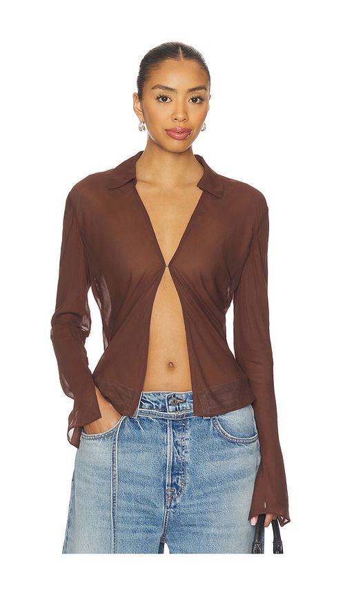 EAVES Serena Top in Brown. - XS also in L, M