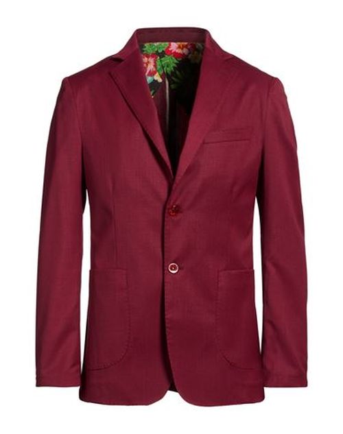 Man Blazer Burgundy Size 40 Polyester, Wool, Elastane