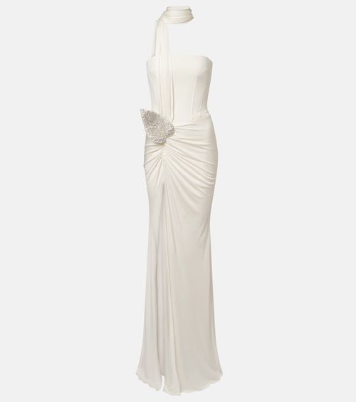 Embellished bustier gown