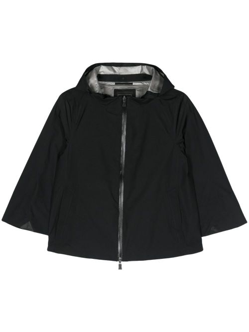 Logo-print hooded jacket - Black