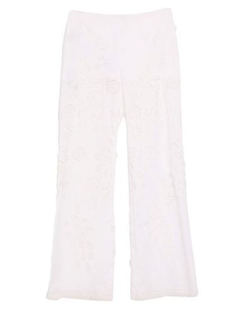 Woman Pants White Size 2 Polyester, Cotton