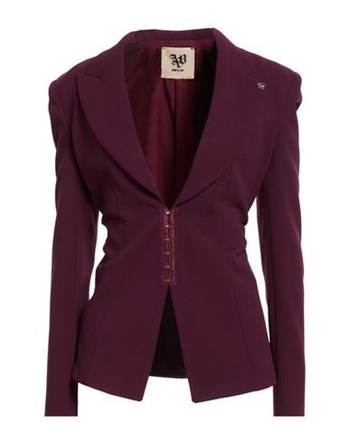 Woman Blazer Plum Size L Polyester, Elastane