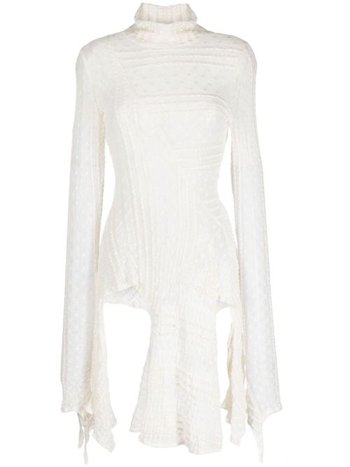 High-neck asymmetric top - White