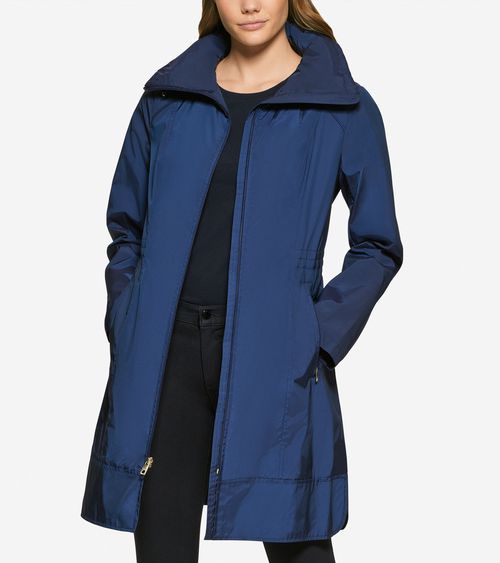 Women's Packable Travel Rain Jacket - Blue