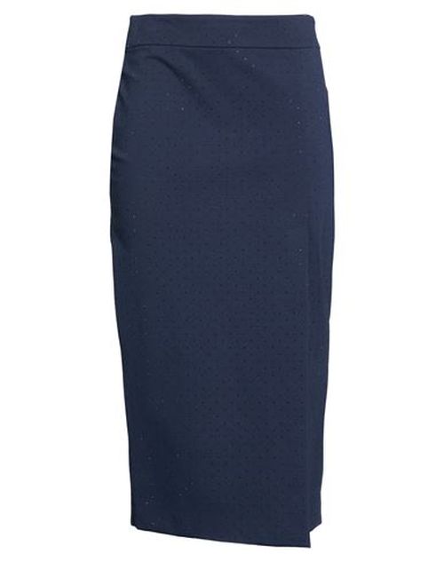 Woman Midi skirt Navy Size 6 Cotton, Nylon, Elastane