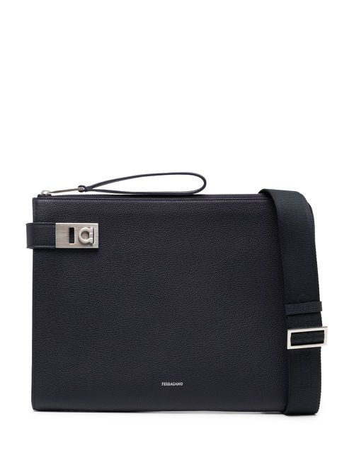 Leather laptop bag - Blue