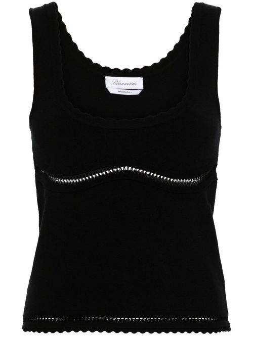 Cut-out detailed tank top - Black