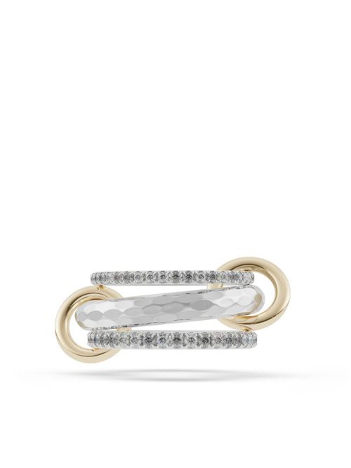 18K Yellow Gold Theo Vulcan Diamond Ring - Women's - 18kt Yellow Gold/Sterling Silver/Grey Diamond