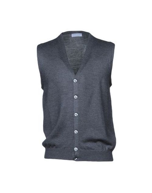 Man Cardigan Charcoal Size 36 Virgin Wool