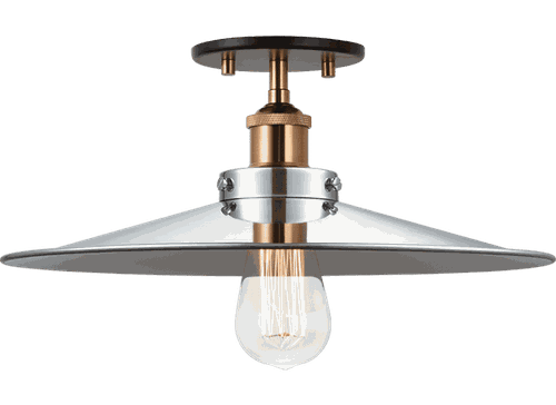 Aged Gold Brass One Light Flush Mount from the Bulstrode'S Workshop Collection