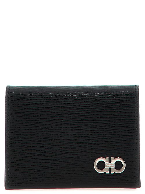 페라가모 남성 Revival Gancio Wallets, Card Holders 685949NERO