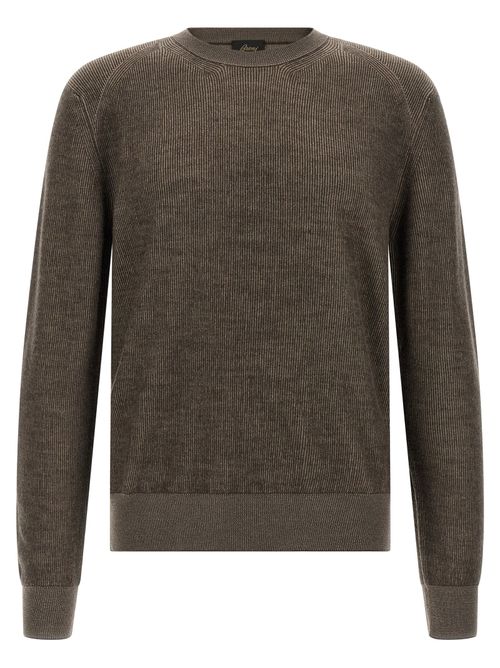 Vanisé Weave Cashmere-Wool Sweater — Brown