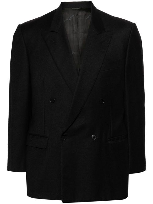 1990s peak lapels double-breasted blazer - Black