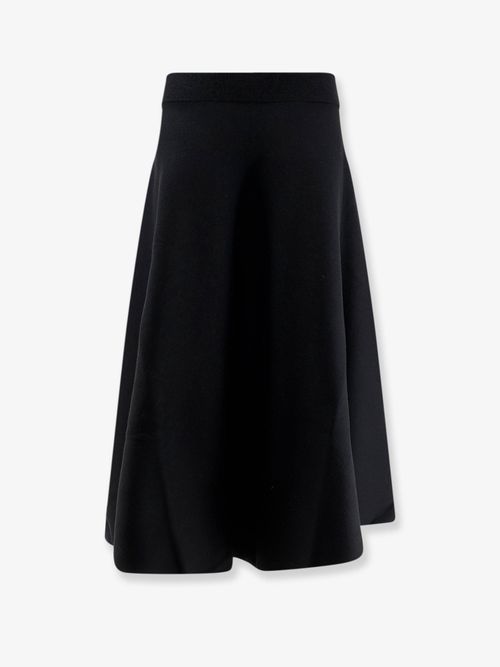 Knitted Virgin Wool Skirt — Black