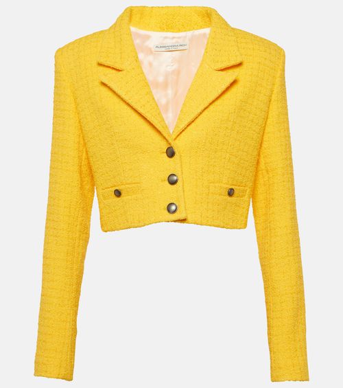 Cropped bouclé tweed blazer