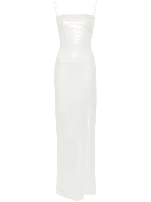 Sequinned maxi dress - White