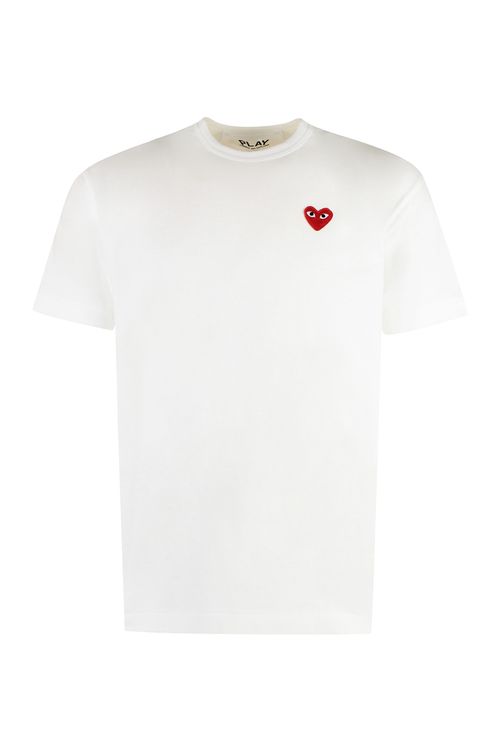 Logo-Embroidered Heart T-Shirt — White