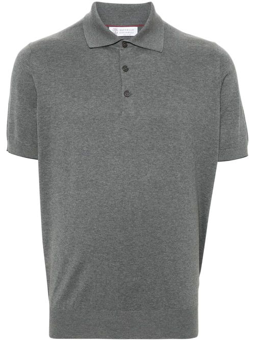 Knitted polo shirt - Grey