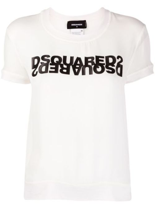Mirrored logo georgette top