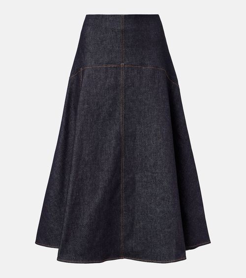 Triangle De-Nîmes denim midi skirt