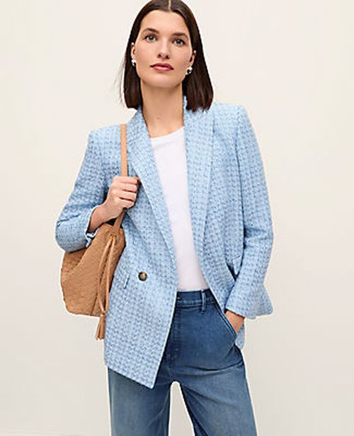 Ann Taylor The Petite Crosby Blazer in Tweed