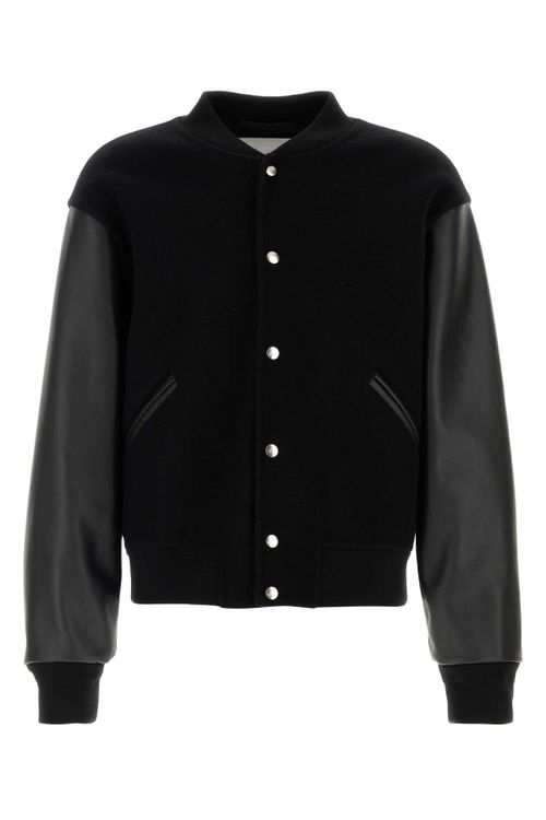 Black Wool Bomber Jacket