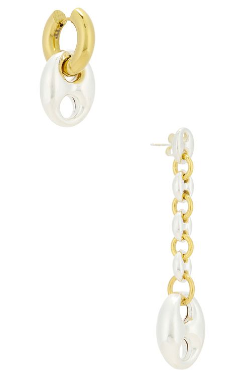 Timeless Pearly Drop Earrings in Gold & Silver - Metallic Gold.  a
