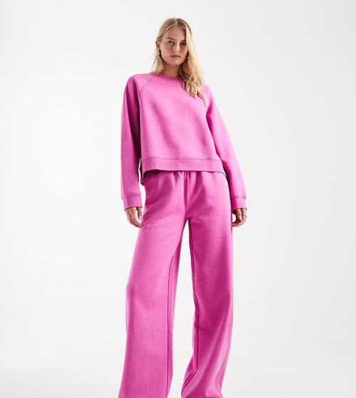 ASOS DESIGN Tall wide leg brushback sweatpants in pink