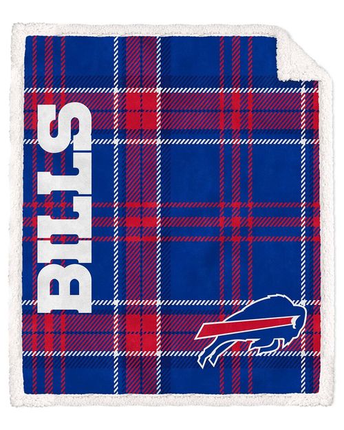 Buffalo Bills Nfl Team Classic Plaid Sherpa Throw