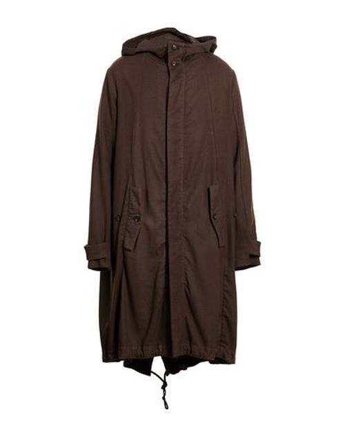 Man Coat Dark brown Size 40 Wool, Elastane